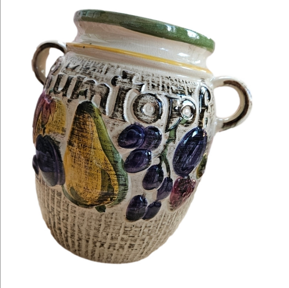 Vintage 70s W. Germany  Glazed Ceramic RUMTOPF Jar